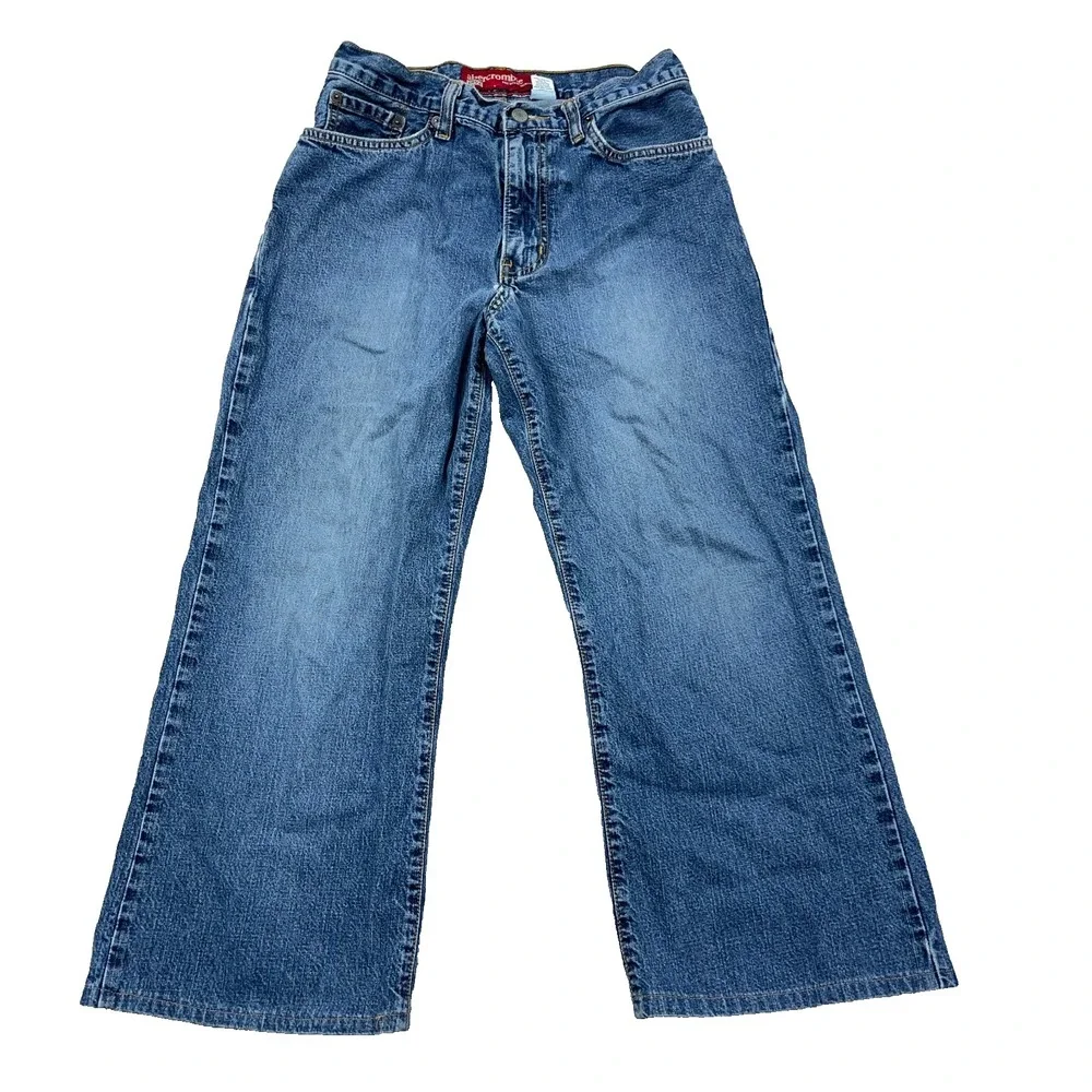 Vintage Y2K Abercrombie & Fitch Jeans Boys 12 Bootcut Baggy Youth 26x22 *